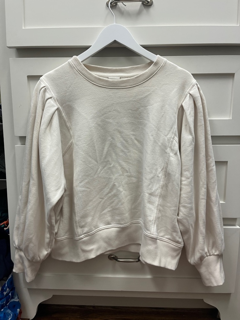 a new day Cream Puff Sleeve Crewneck Sweatshirt